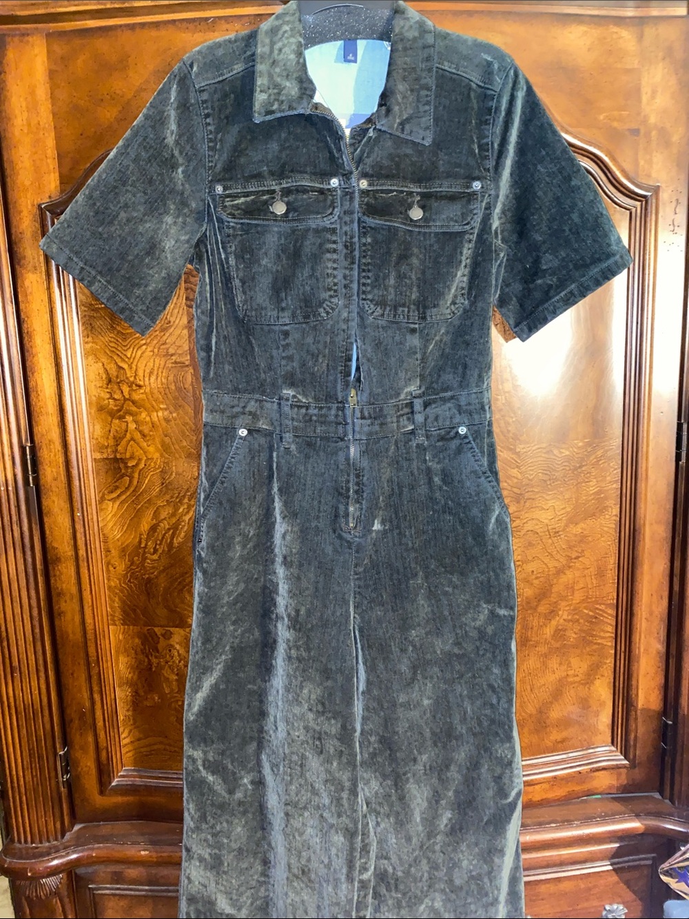 Olive Green Velvet Soft Jumpsuit